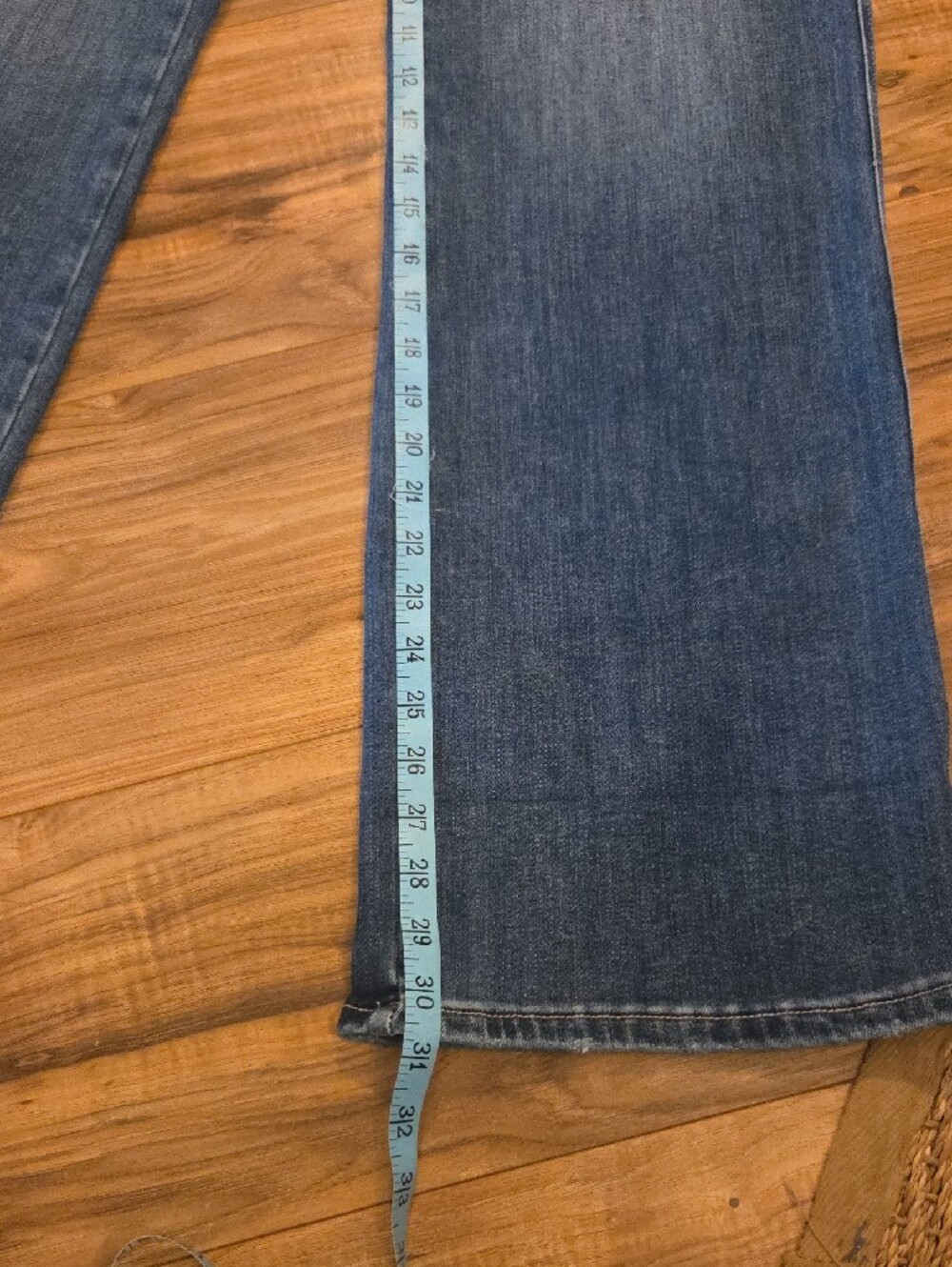 MICA  Los Angeles Button-Front Wide Leg Jeans in Denim Blue - Picture 6 of 7